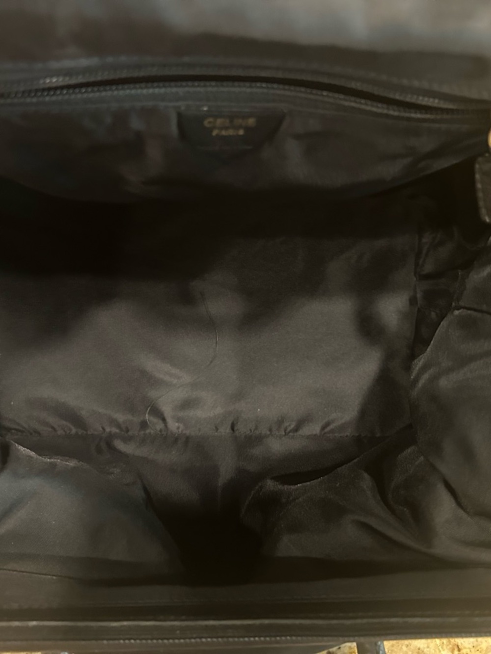 CELINE PARIS Hand Bag Nylon Black Gold with coa - Picture 11 of 16